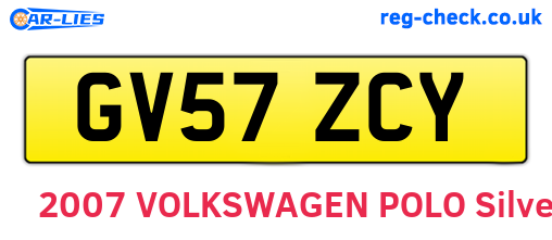 GV57ZCY are the vehicle registration plates.