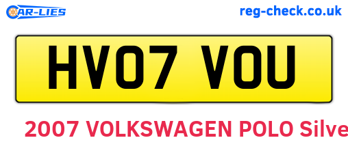 HV07VOU are the vehicle registration plates.