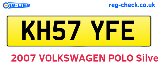 KH57YFE are the vehicle registration plates.