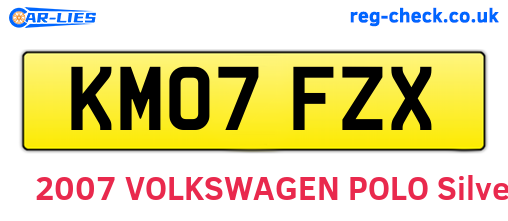 KM07FZX are the vehicle registration plates.