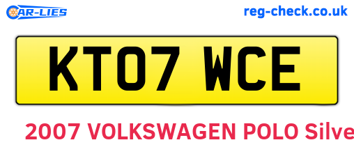 KT07WCE are the vehicle registration plates.