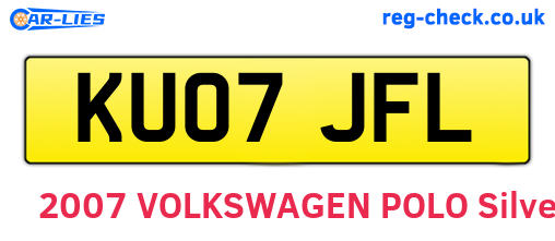 KU07JFL are the vehicle registration plates.