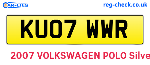 KU07WWR are the vehicle registration plates.