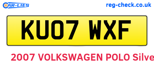 KU07WXF are the vehicle registration plates.