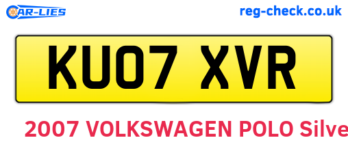 KU07XVR are the vehicle registration plates.