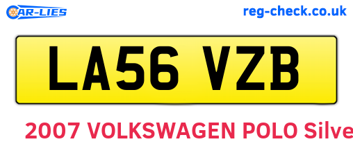 LA56VZB are the vehicle registration plates.