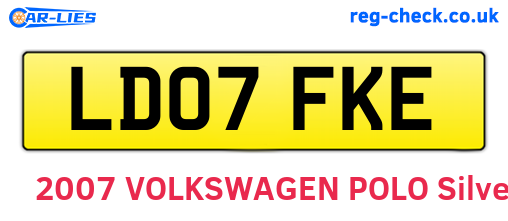 LD07FKE are the vehicle registration plates.
