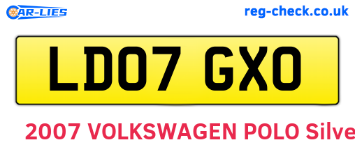 LD07GXO are the vehicle registration plates.