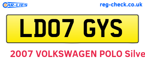 LD07GYS are the vehicle registration plates.
