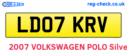 LD07KRV are the vehicle registration plates.