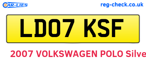 LD07KSF are the vehicle registration plates.