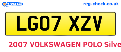 LG07XZV are the vehicle registration plates.