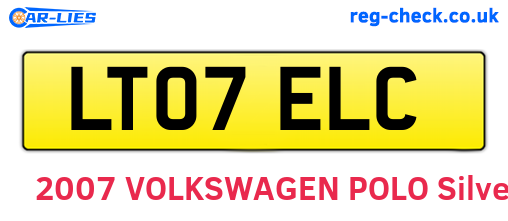 LT07ELC are the vehicle registration plates.