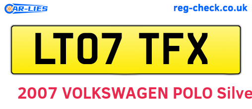 LT07TFX are the vehicle registration plates.