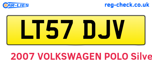 LT57DJV are the vehicle registration plates.
