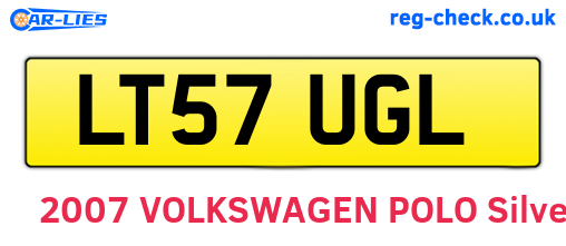 LT57UGL are the vehicle registration plates.