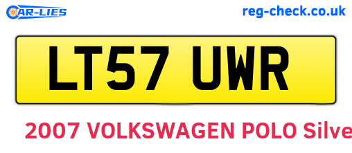 LT57UWR are the vehicle registration plates.