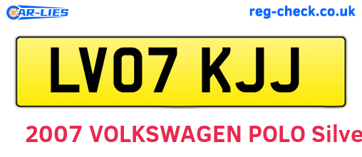 LV07KJJ are the vehicle registration plates.