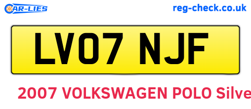 LV07NJF are the vehicle registration plates.