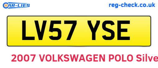 LV57YSE are the vehicle registration plates.