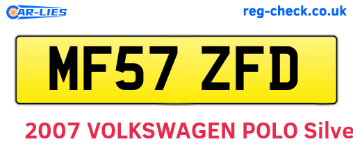 MF57ZFD are the vehicle registration plates.