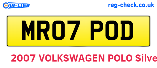 MR07POD are the vehicle registration plates.