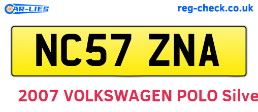 NC57ZNA are the vehicle registration plates.