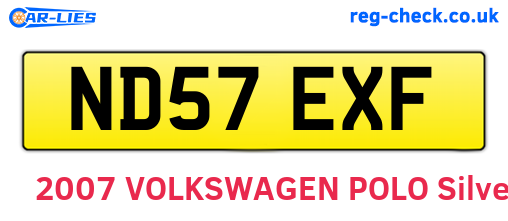 ND57EXF are the vehicle registration plates.