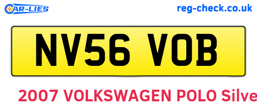 NV56VOB are the vehicle registration plates.