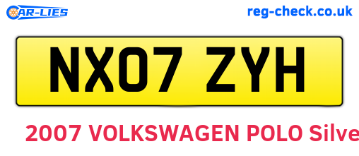 NX07ZYH are the vehicle registration plates.