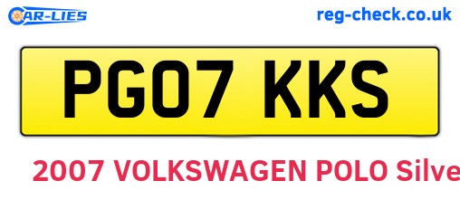 PG07KKS are the vehicle registration plates.