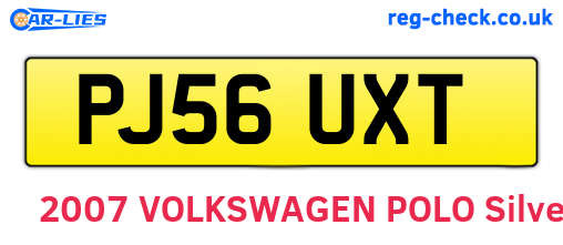 PJ56UXT are the vehicle registration plates.