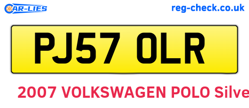 PJ57OLR are the vehicle registration plates.