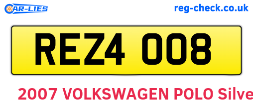 REZ4008 are the vehicle registration plates.