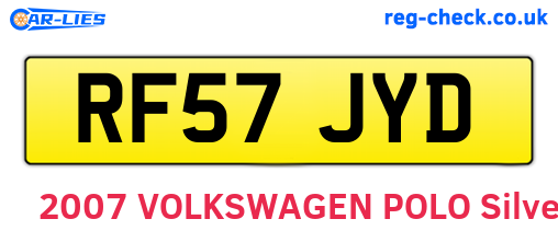 RF57JYD are the vehicle registration plates.