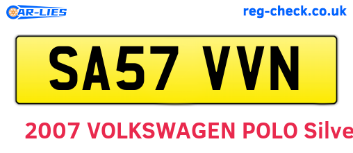 SA57VVN are the vehicle registration plates.