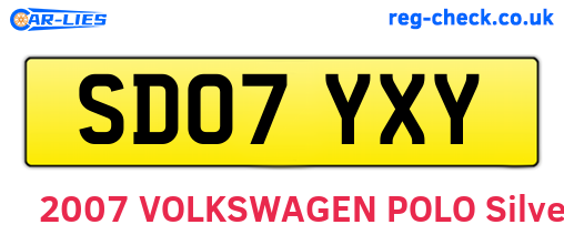 SD07YXY are the vehicle registration plates.
