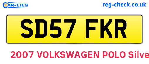 SD57FKR are the vehicle registration plates.