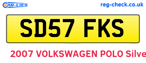 SD57FKS are the vehicle registration plates.