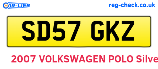 SD57GKZ are the vehicle registration plates.