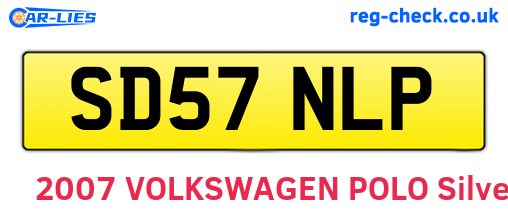 SD57NLP are the vehicle registration plates.