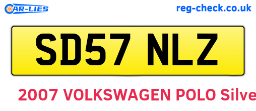 SD57NLZ are the vehicle registration plates.