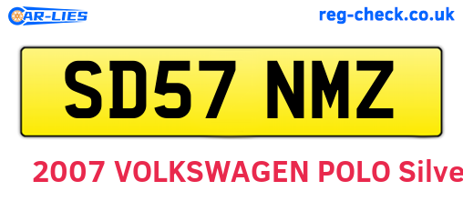 SD57NMZ are the vehicle registration plates.