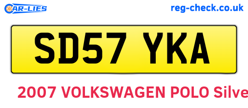 SD57YKA are the vehicle registration plates.