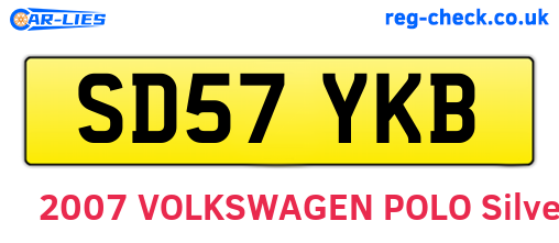 SD57YKB are the vehicle registration plates.