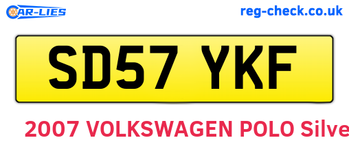 SD57YKF are the vehicle registration plates.