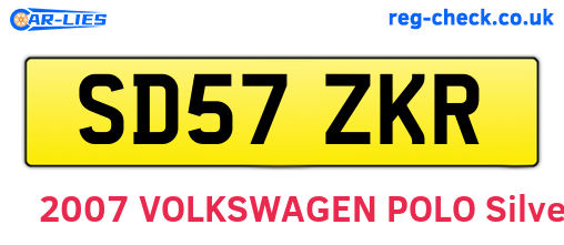 SD57ZKR are the vehicle registration plates.