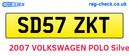 SD57ZKT are the vehicle registration plates.