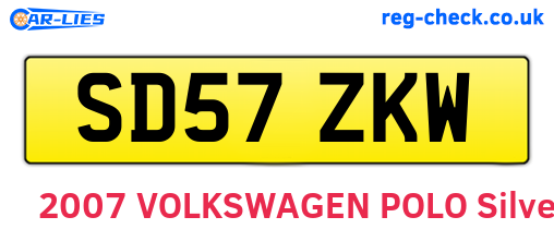 SD57ZKW are the vehicle registration plates.