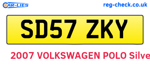 SD57ZKY are the vehicle registration plates.